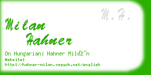 milan hahner business card